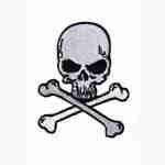 A Skull and Crossbones Patches (3-Pack) Skull Embroidered Iron On Patch Appliques embroidered patch.