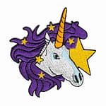 An image of the Embroidered Unicorn with Stars (3-Pack) Iron On Patch.