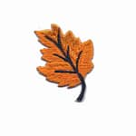 A Fall Leaves Patches (5-Pack) Halloween Embroidered Iron On Patch Appliques leaf embroidered on a white background.