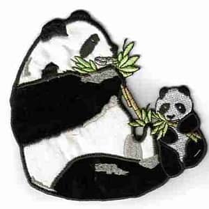 Panda Bear & Baby Panda Animal Iron on Patch