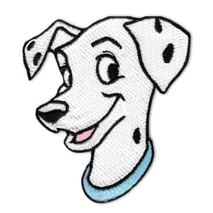 A Disney's 101 Dalmatians Mother Iron on Patch with a blue collar.