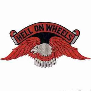 Hell on Wheels Orange Eagle Back Patch Iron On Patches embroidered patch.