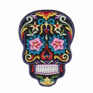 Day of the dead sugar skull embroidered patch.Product Name: Sugar Skull Colorful Iron on Patch.