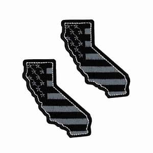 California State Patches (2-Pack) American Flag Embroidered Iron On Patch Appliques