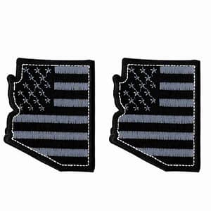 Arizona State Patches (2-Pack) American Flag Embroidered Iron On Patch Appliques - set of 2.