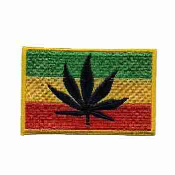 A Rasta Flag with Pot Leaf Iron on Patch.