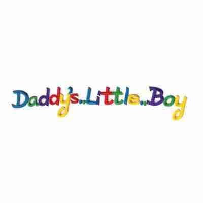 Daddy's Little Boy Iron On Patch logo on a white background.