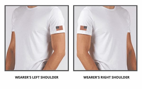 t shirt with flag on sleeve