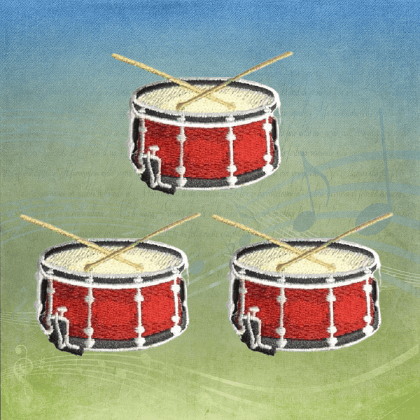 Drum Iron On Musical Patch Applique