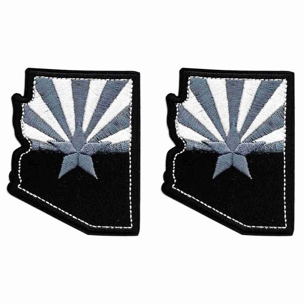 Arizona State Flag Patches (2-Pack) USA Flag Embroidered Iron On Patch Appliques.