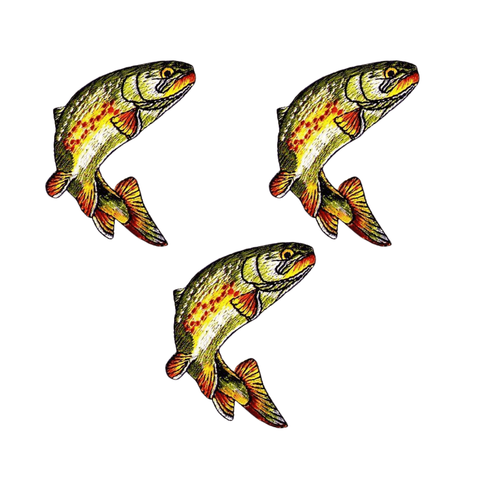 Trout Embroidered Patch, Fish Appliques and Fishing  