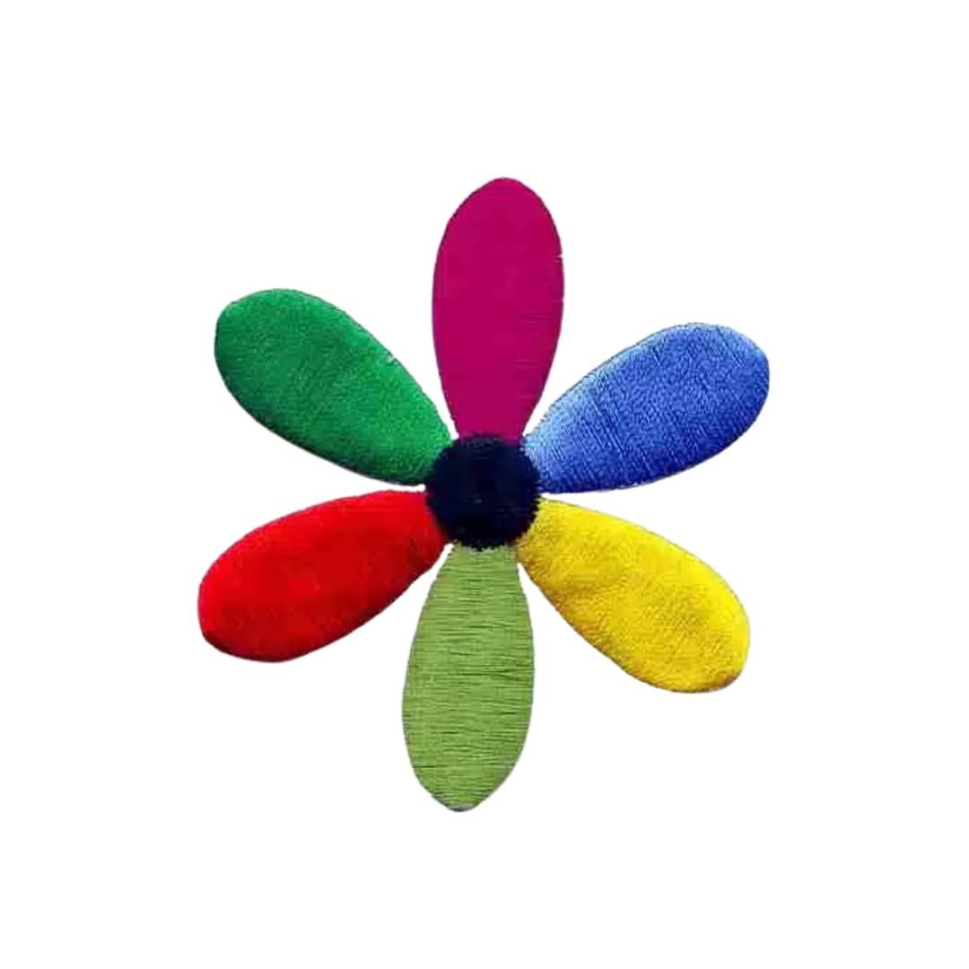 6-Petal Pastel Colored Daisy Flower Iron On Floral Applique
