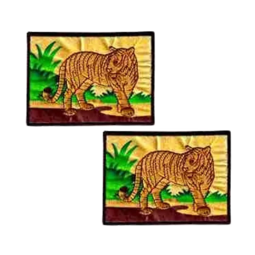 Tiger in a Jungle Scene Iron On Patch Applique