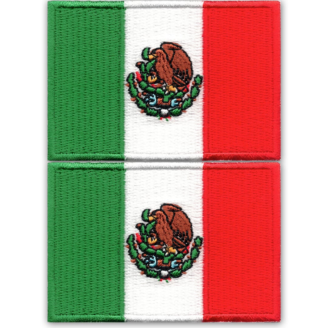 Mexican American Flag Patches, USA Patriotic, Embroidered Patch