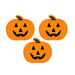 Jack O Lantern Patches (3-Pack) Halloween Embroidered Iron On Patch