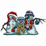 Cute Christmas Holiday Snowmen Iron On Patch