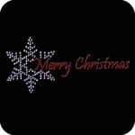 Snowflake with Merry Christmas Rhinestone Applique