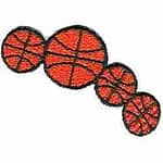 Four Basketballs Sports Iron On Patch