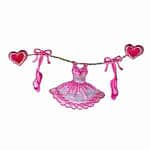 Heart String Tutu and Toe Shoes Dance Iron On Patch