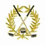 Small Gold Golf Crest Iron on Patch
