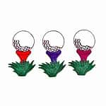 Golf Ball on Tee Iron On Patch: Multiple Colors