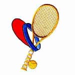 Tennis Racquet Ball and Visor Iron on Sports Patch