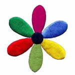 6-Petal Bright Colored Daisy Flower Floral Iron On Patch