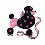 Pink Polka Dot Poodle Iron on Patch
