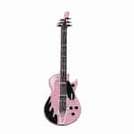 Electric Guitar Embroidered Music Iron On Patch: Pink