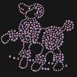 Pink Rhinestud Poodle Iron On Applique