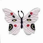 White and Red Butterfly Iron on Patch