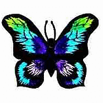 Butterfly Blue Morpho-like Iron On Patch