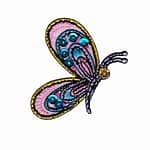 Brilliant Side Wing Sequined Butterfly Iron On Patch