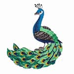 Small Peacock Bird Iron On Patch