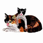 Mother Cat and Kitten Iron on Patch