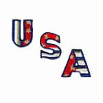 USA Patriotic Letters Iron on Patches