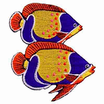 Two Tropical Angel Fish Sealife IronOn Patch