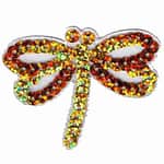 Gold Iridescent Sequin Dragonfly Insect Iron On Patch