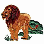 Lion in Jungle Brush Safari Iron On Patch