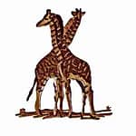 Large Pair of Friendly Giraffes Iron On Patch