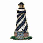 Black and White Lighthouse Iron on Patch