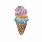 Sparkling Sequined Ice Cream Cone Iron On Patch