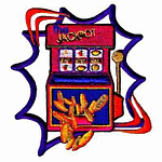 Jackpot Slot Machine Gambling Iron On Patch