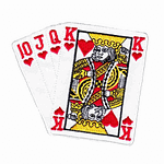 Heart Flush Poker Hand Gambling Iron On Patch