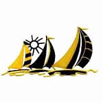 Trio of Sailboats in the Sun Marine Iron On Patch – Large