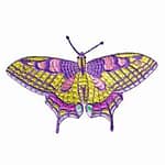 Large Pastel Swallowtail Butterfly Iron On Patch