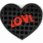 Black Sequin Love Heart Iron on Patch
