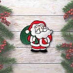 (2-Pack) Santa with Bag Christmas Iron On Patch