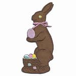 Chocolate Standing Easter Bunny Iron on Patch