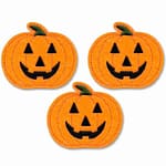(3-Pack) Halloween Jack O Lantern Embroidered Iron On Patch